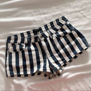 F21 Blue Striped Short